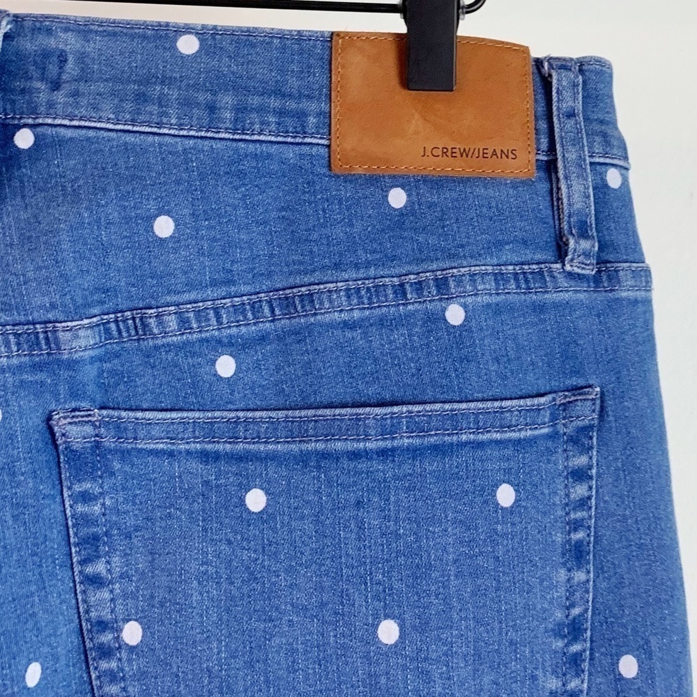 NWT J. Crew Vintage Straight High Rise Jeans In Scattered Dots Blue/White - Picture 8 of 9